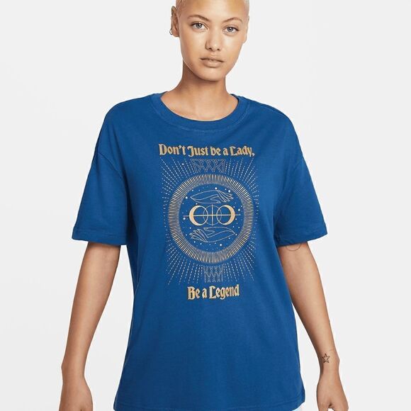 Nike Fly Basketball Be A Legend Women's T Shirt Boyfriend Cut Loose Fit Indigo M - Picture 14 of 15